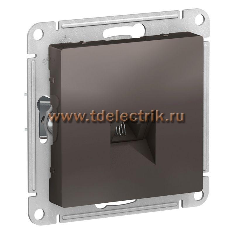 Фотография №1, ATLASDESIGN Розетка телефонная RJ11  механизм  мокко