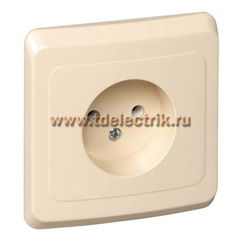 Фотография №1, ЭТЮД С/У РОЗЕТКА без заземления без шторок , 16А 250B, КРЕМОВЫЙ, Россия