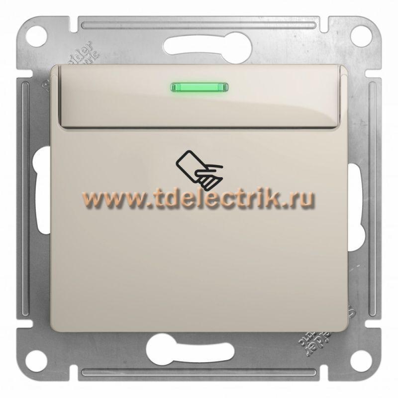 Фотография №1, GLOSSA Карточный ВЫКЛЮЧАТЕЛЬ10AX механизм МОЛОЧНЫЙ