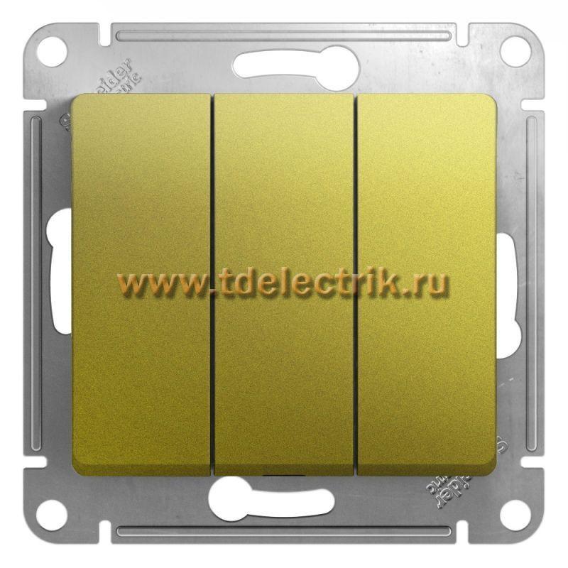 Фотография №1, GLOSSA 3-клавишный ВЫКЛЮЧАТЕЛЬсх.1+1+110AX механизм ФИСТАШКОВЫЙ