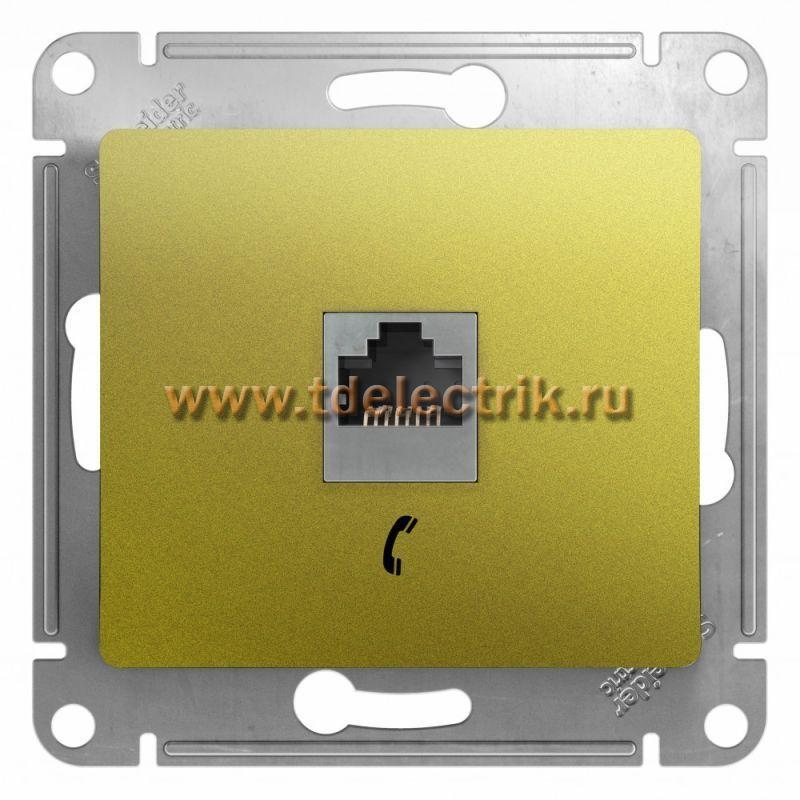 Фотография №1, GLOSSA РОЗЕТКА телефонная RJ11 механизм ФИСТАШКОВЫЙ