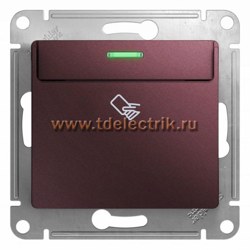 Фотография №1, GLOSSA Карточный ВЫКЛЮЧАТЕЛЬ10AX механизм БАКЛАЖАНОВЫЙ