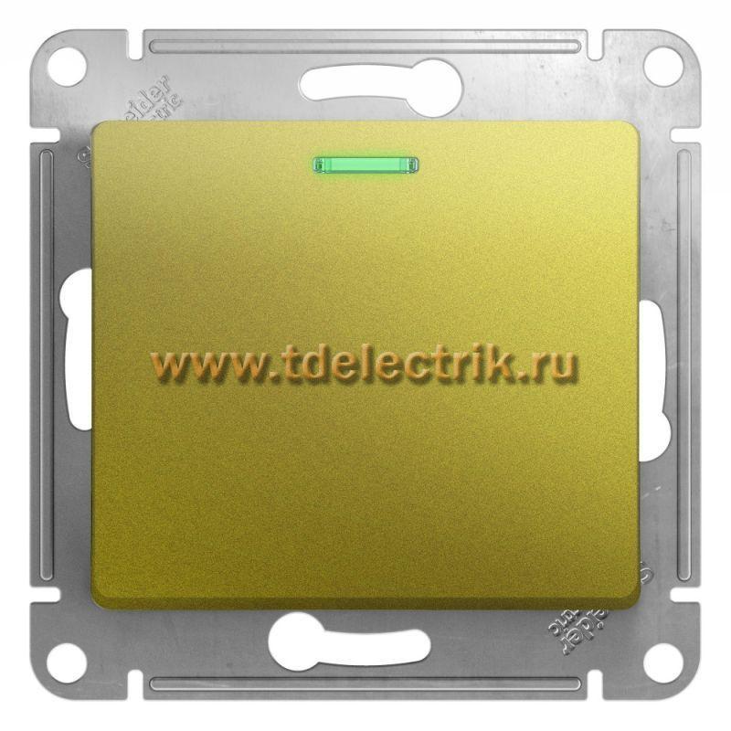 Фотография №1, GLOSSA 1-клавишный ПЕРЕКЛЮЧАТЕЛЬ с подсветкойсх.6а10AX механизм ФИСТАШКОВЫЙ