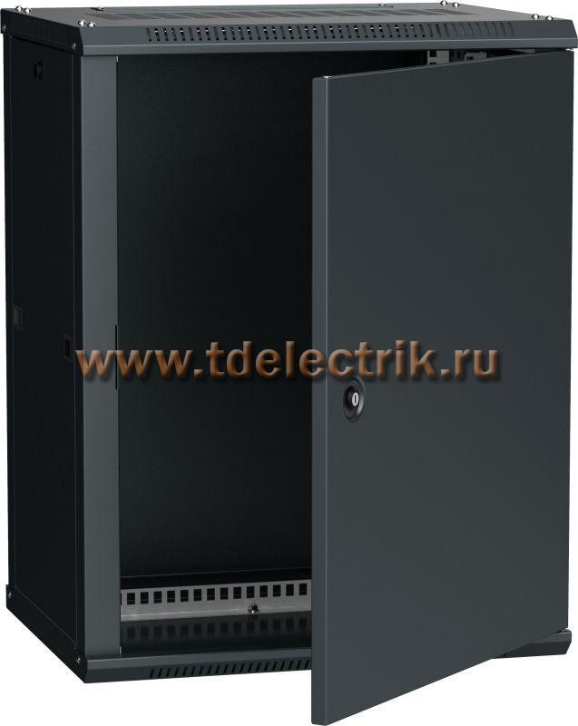 Фотография №1, Шкаф LINEA W 15U 600х450мм дверь металл черный RAL9005