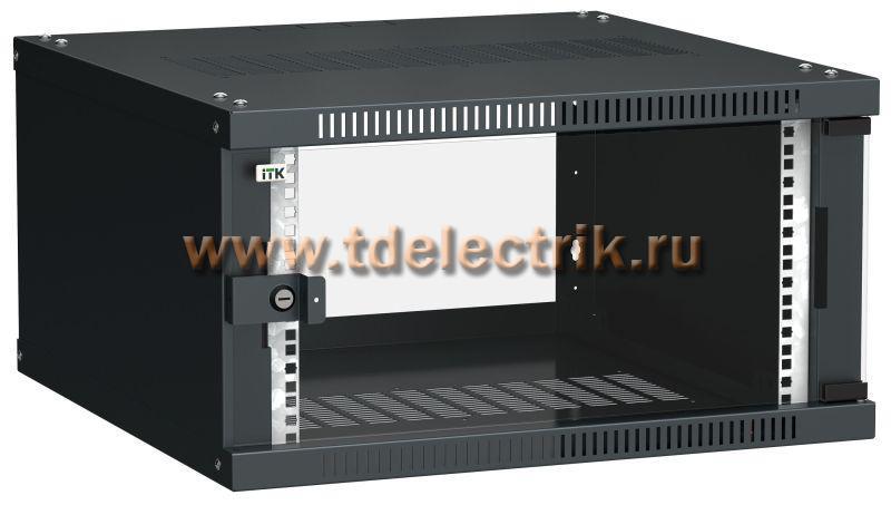 Фотография №1, Шкаф LINEA WE 6U 600x600мм дверь стекло черный