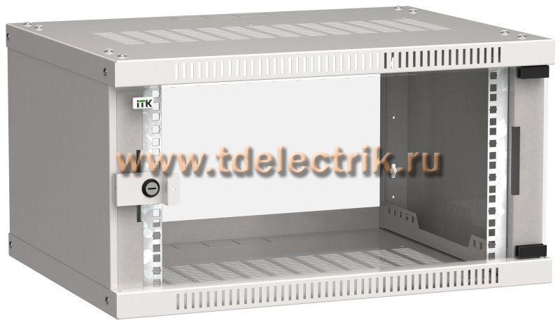 Фотография №1, Шкаф LINEA WE 6U 600x450мм дверь стекло серый