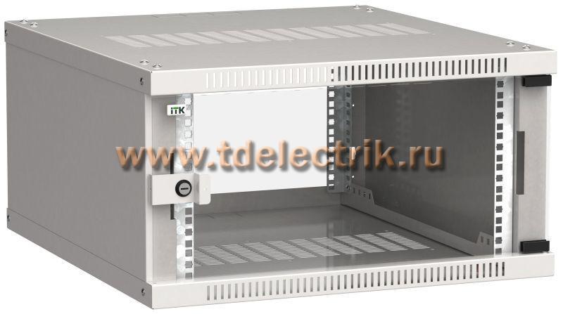 Фотография №1, Шкаф LINEA WE 6U 600x650мм дверь стекло серый