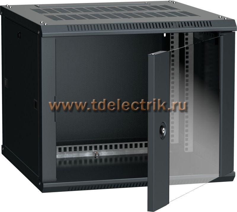 Фотография №1, Шкаф LINEA W 6U 600х600мм дверь стекло черный RAL9005