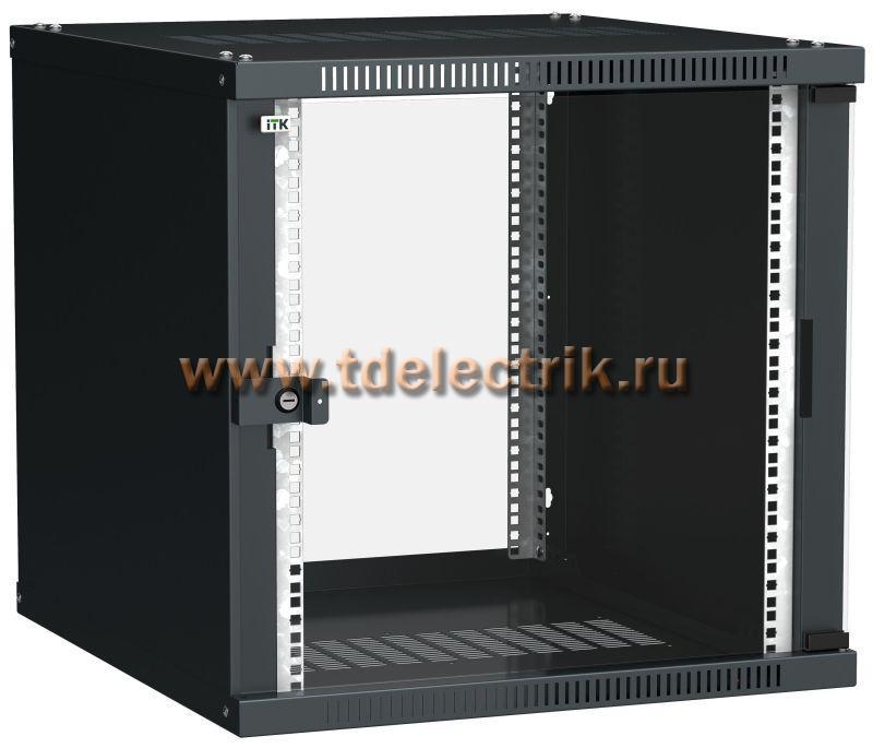 Фотография №1, Шкаф LINEA WE 12U 600x600мм дверь стекло черный