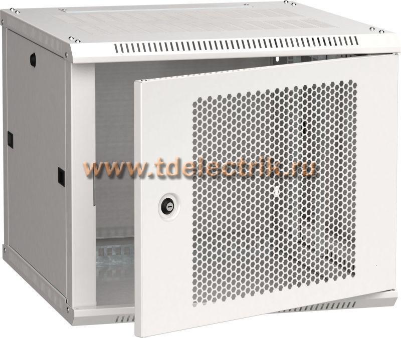 Фотография №1, Шкаф LINEA W 9U 600х600мм дверь перфорированная серый RAL7035