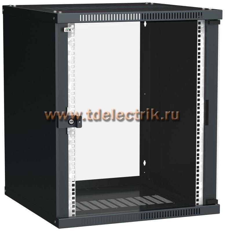 Фотография №1, Шкаф LINEA WE 15U 600x600мм дверь стекло черный