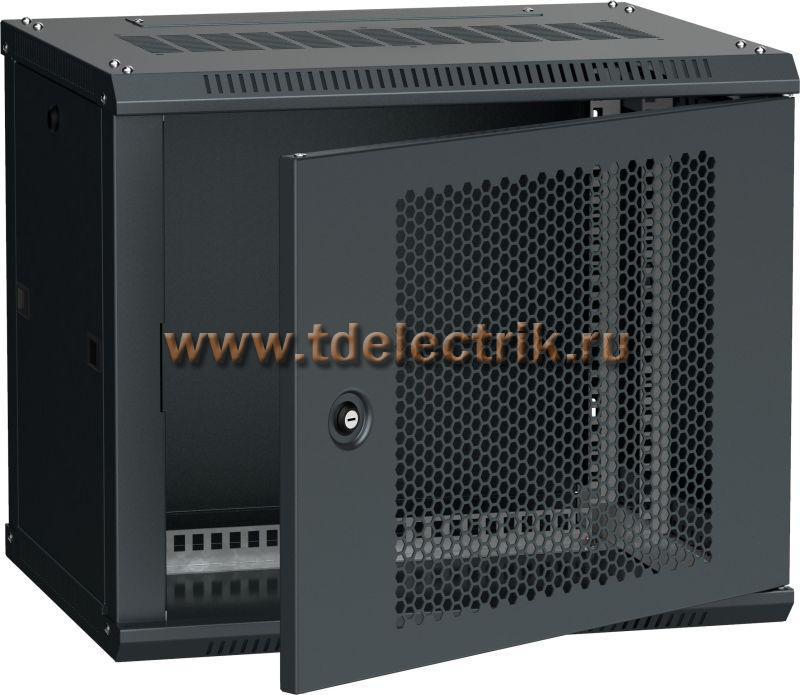 Фотография №1, Шкаф LINEA W 6U 600х450мм дверь перфорированная черный RAL9005