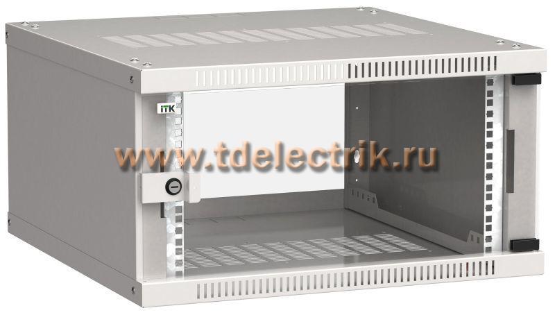 Фотография №1, Шкаф LINEA WE 6U 600x600мм дверь стекло серый