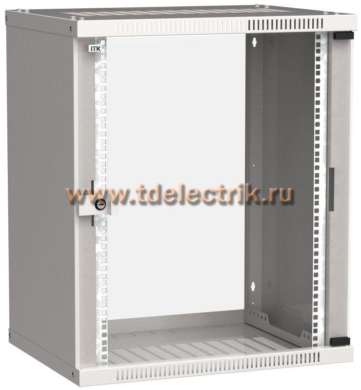 Фотография №1, Шкаф LINEA WE 15U 600x450мм дверь стекло серый