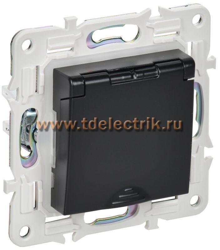 Фотография №1, SKANDY Розетка з/к/ш кр. 16А IP44 SK-R11Bl черн. IEK
