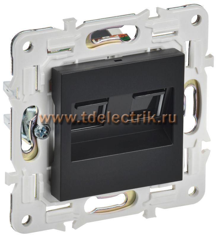 Фотография №1, SKANDY Розетка комп. 2-ая RJ45 кат.6 SK-K04Bl черн. IEK