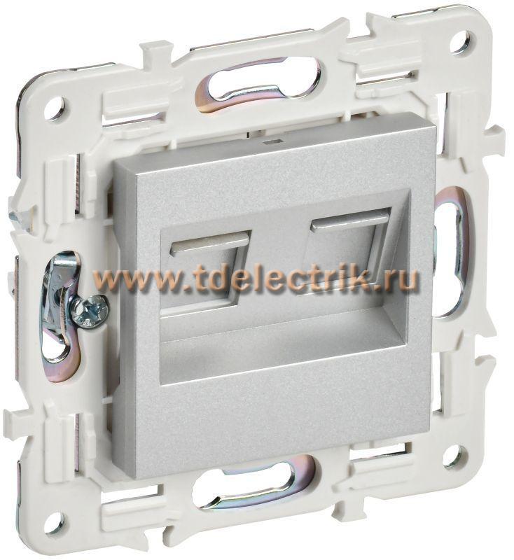Фотография №1, SKANDY Розетка комп. 2-ая RJ45 кат.5E SK-K03S сереб. IEK
