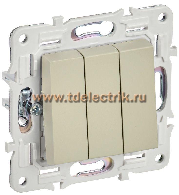 Фотография №1, SKANDY Выключатель 3-кл. 10А SK-V11B беж. IEK