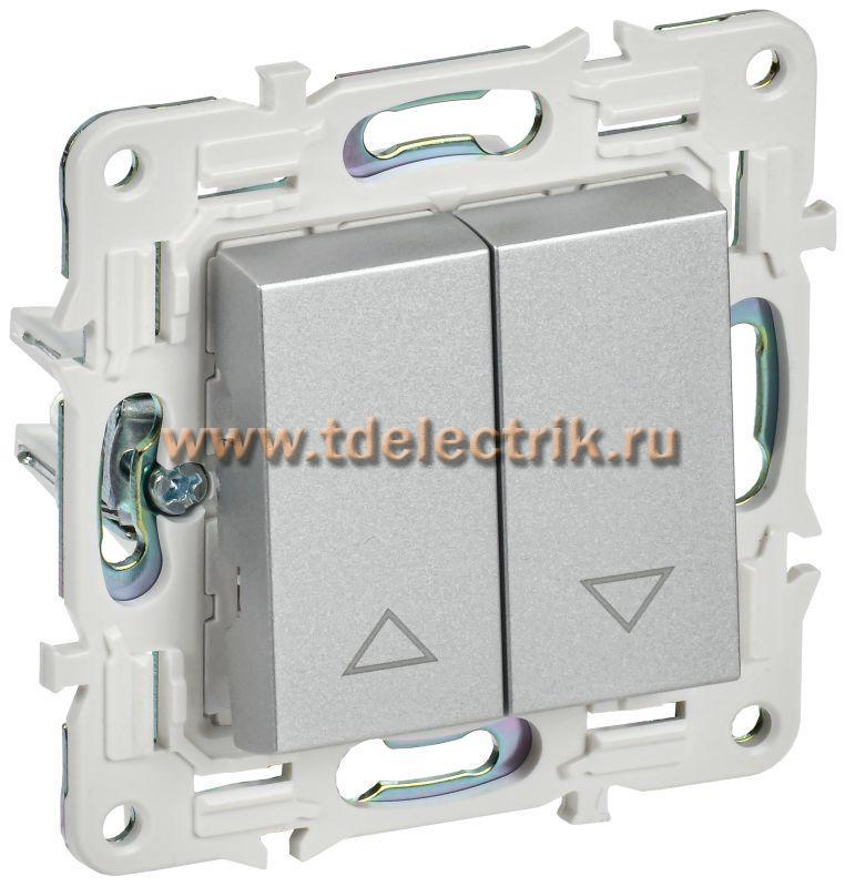 Фотография №1, SKANDY Выключатель жалюзи 10А SK-V12S сереб. IEK