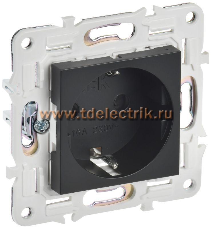 Фотография №1, SKANDY Розетка с з/к/ш 16А SK-R04Bl черн. IEK