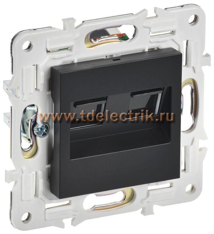 Фотография №1, SKANDY Розетка комп. 2-ая RJ45 кат.5E SK-K03Bl черн. IEK
