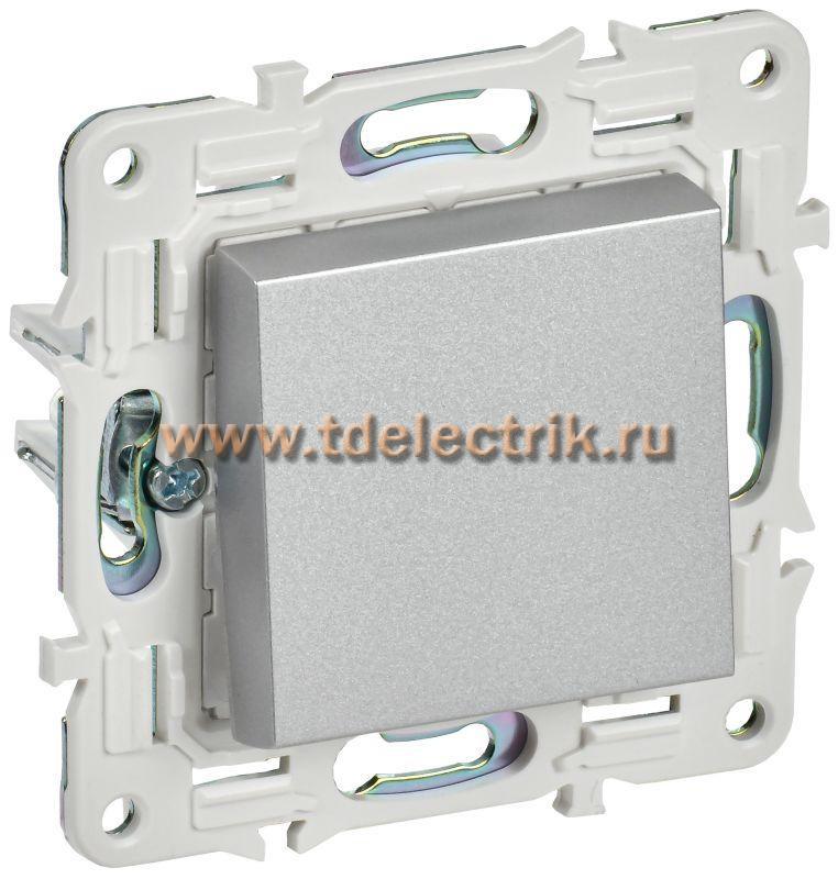 Фотография №1, SKANDY Выключатель 1-кл. кнопоч. 10А SK-V14S сереб. IEK