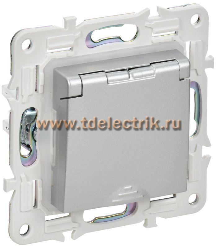 Фотография №1, SKANDY Розетка з/к/ш кр. 16А IP44 SK-R11S сереб. IEK