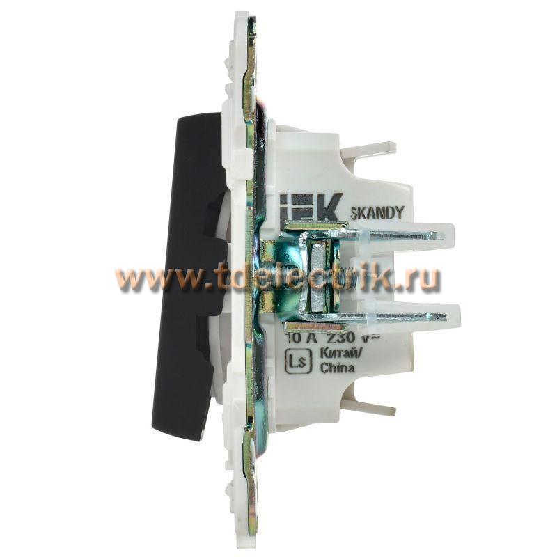 Фотография №1, SKANDY Выключатель 2-кл. с инд. 10А SK-V09Bl черн. IEK