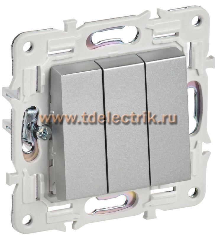 Фотография №1, SKANDY Выключатель 3-кл. 10А SK-V11S сереб. IEK