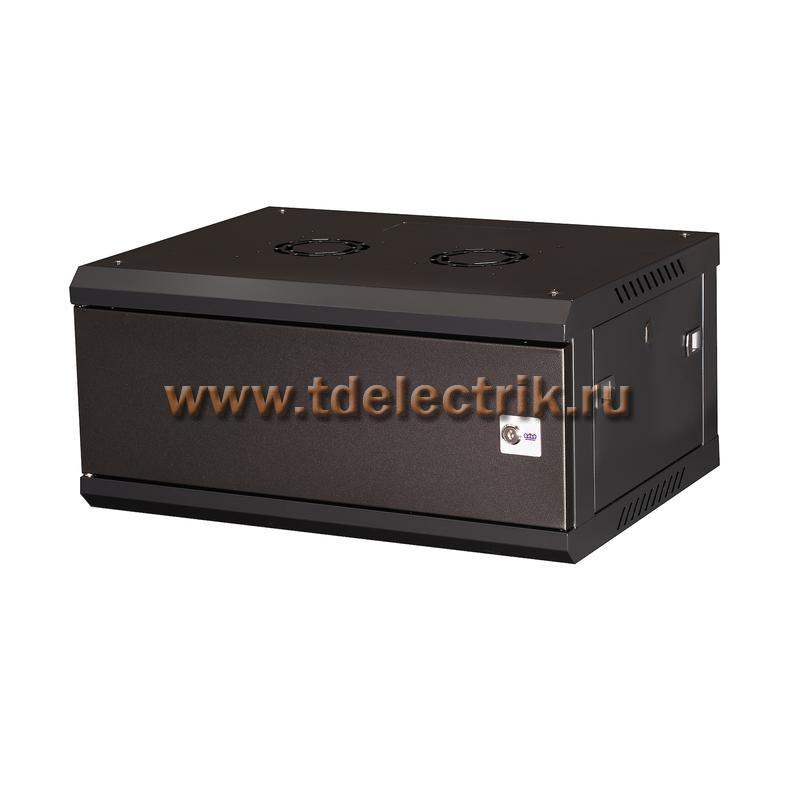 Фотография №1, DATAREX Шкаф 19 телекоммуникационный настенный, 4U 280x600x450 мм, дверь металл, черный DR-640001