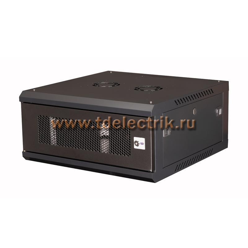 Фотография №1, DATAREX Шкаф 19 телекоммуникационный настенный, 4U 280x600x600 мм, дверь перфорация, черный DR-650101