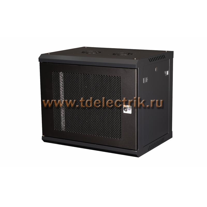 Фотография №1, DATAREX Шкаф 19 телекоммуникационный настенный, 9U 501x600x450 мм, дверь перфорация, черный DR-652001