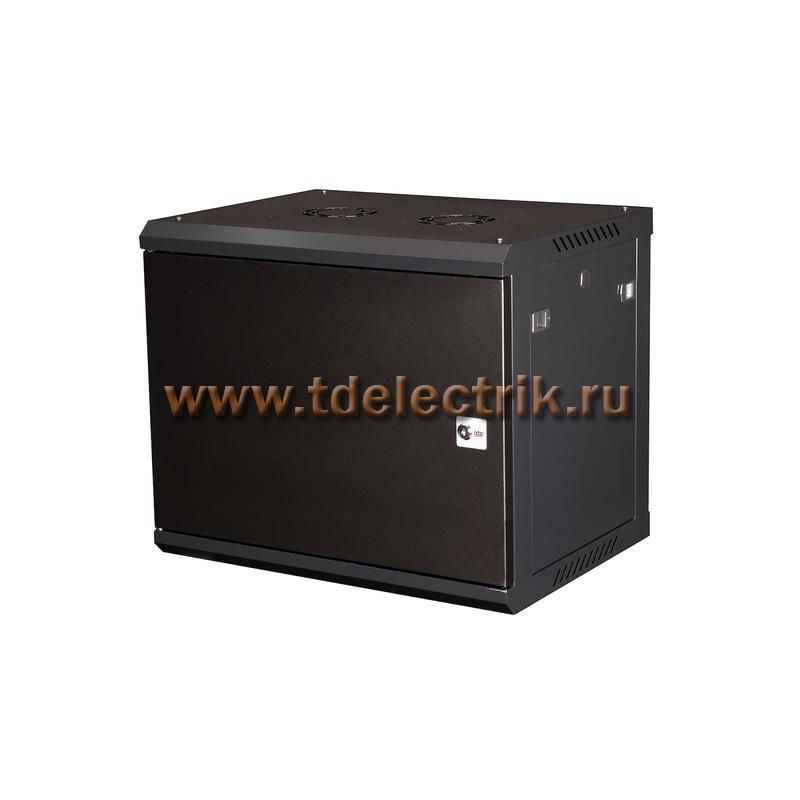 Фотография №1, DATAREX Шкаф 19 телекоммуникационный настенный, 9U 501x600x450 мм, дверь металл, черный DR-642001
