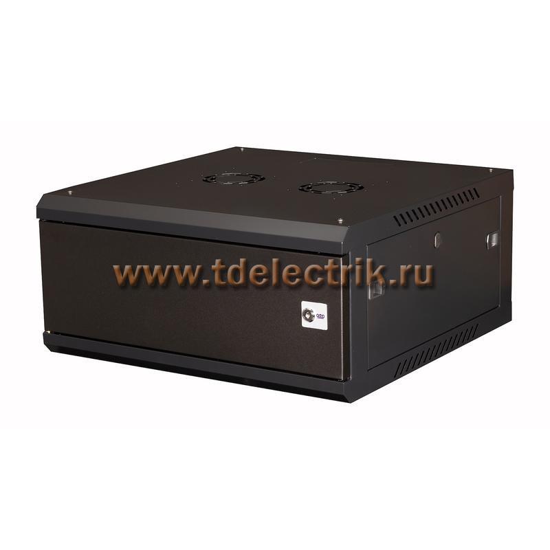 Фотография №1, DATAREX Шкаф 19 телекоммуникационный настенный, 4U 280x600x600 мм, дверь металл, черный DR-640101