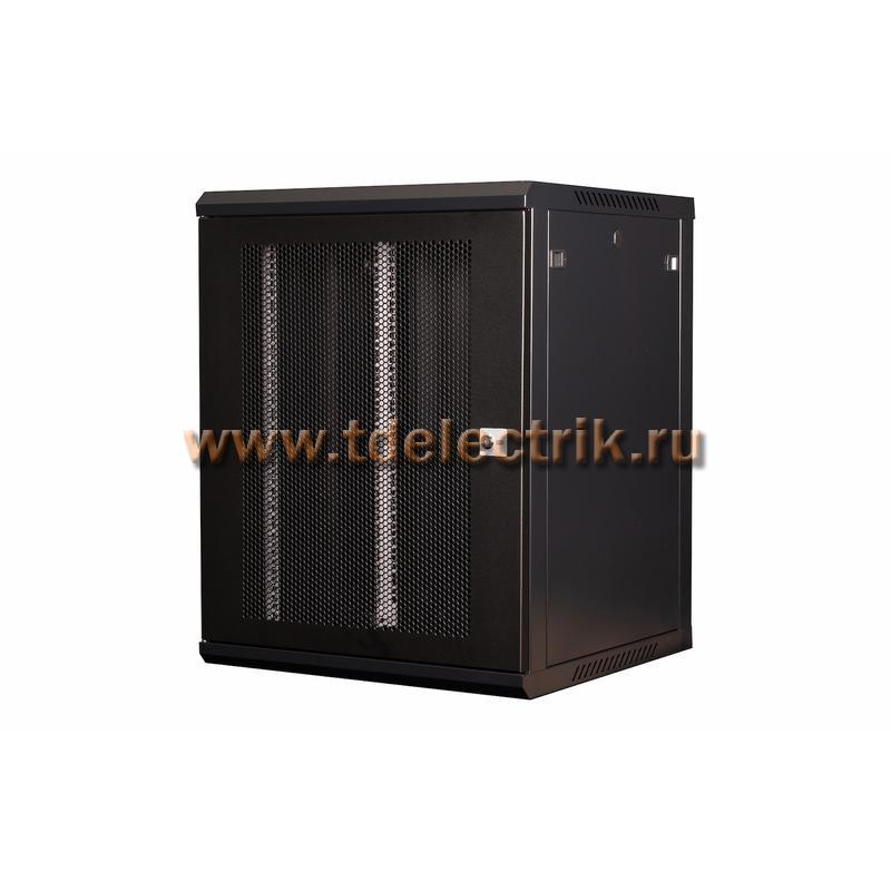 Фотография №1, DATAREX Шкаф 19 телекоммуникационный настенный, 15U 769x600x600 мм, дверь перфорация, черный DR-654101