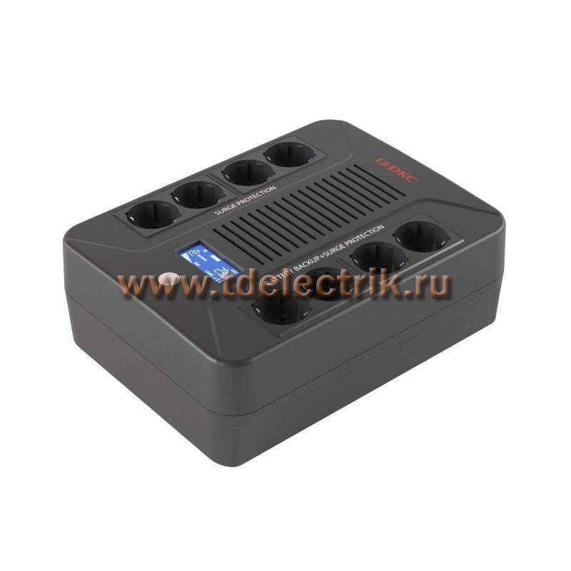 Фотография №1, Линейно-интерактивный ИБП ДКС серии Info PDU, 800 ВА/480 Вт,1/1,8xSchuko, LCD, 1x8Aч