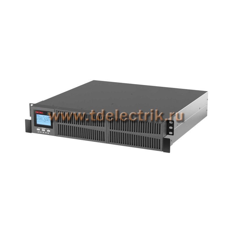 Фотография №1, Онлайн ИБП ДКС серии Small Rackmount, 3000 ВА/2700 Вт, 1/1, 8xIEC C13, EPO, USB, RS-232, Rack 2U, з/у 1А, 6x9Ач