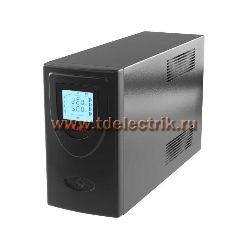 Фотография №1, Линейно-интерактивный ИБП ДКС серии Info LCD, 2000 ВА/1200 Вт, 1/1, 2xIEC C13, 2xSchuko, USB + RJ45, LCD, 2x9Aч