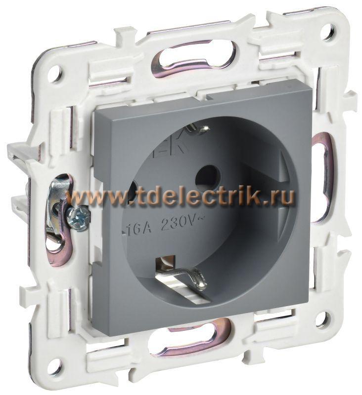 Фотография №1, SKANDY Розетка с з/к/ш 16А SK-R04Gr сер. IEK