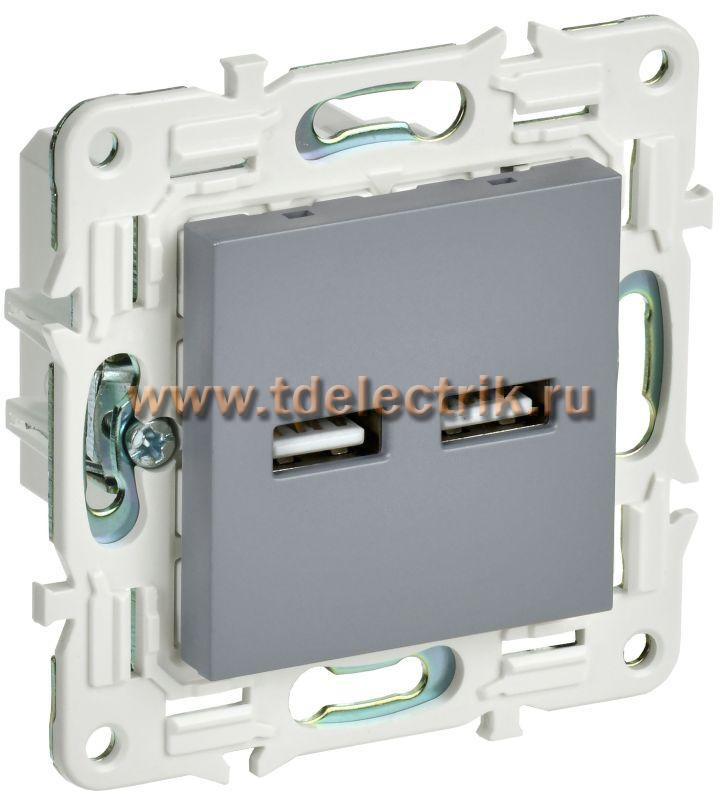 Фотография №1, SKANDY Розетка USB A+A 3,1А SK-R15Gr сер. IEK