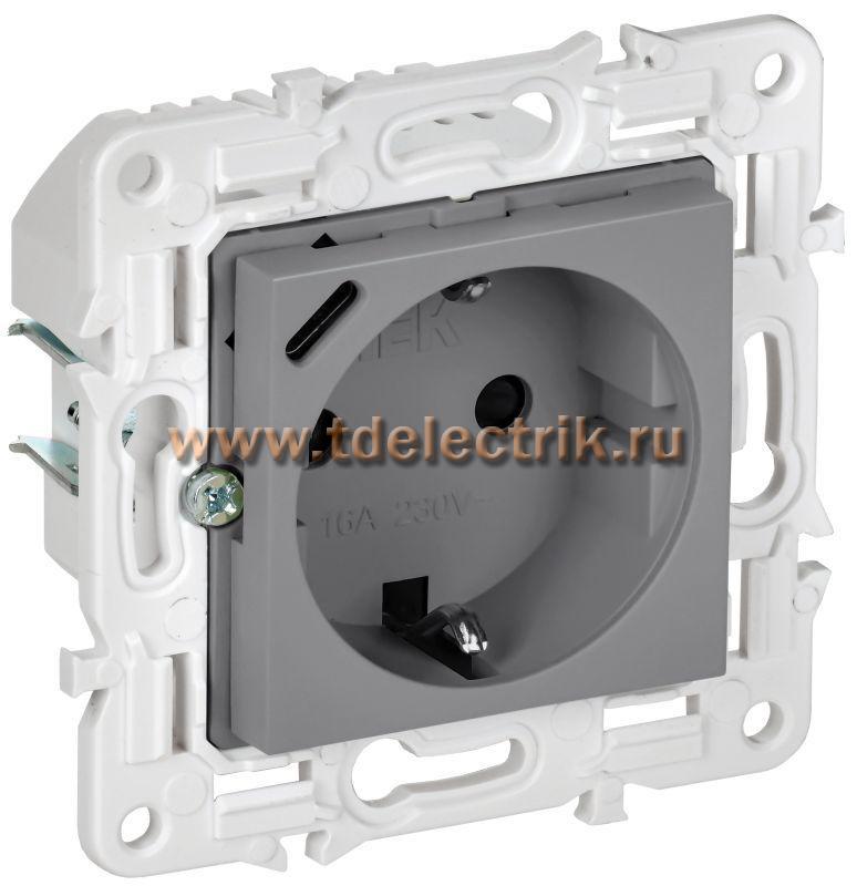 Фотография №1, SKANDY Розетка с з/к/ш 16А с USB C 18Вт SK-R17Gr сер. IEK