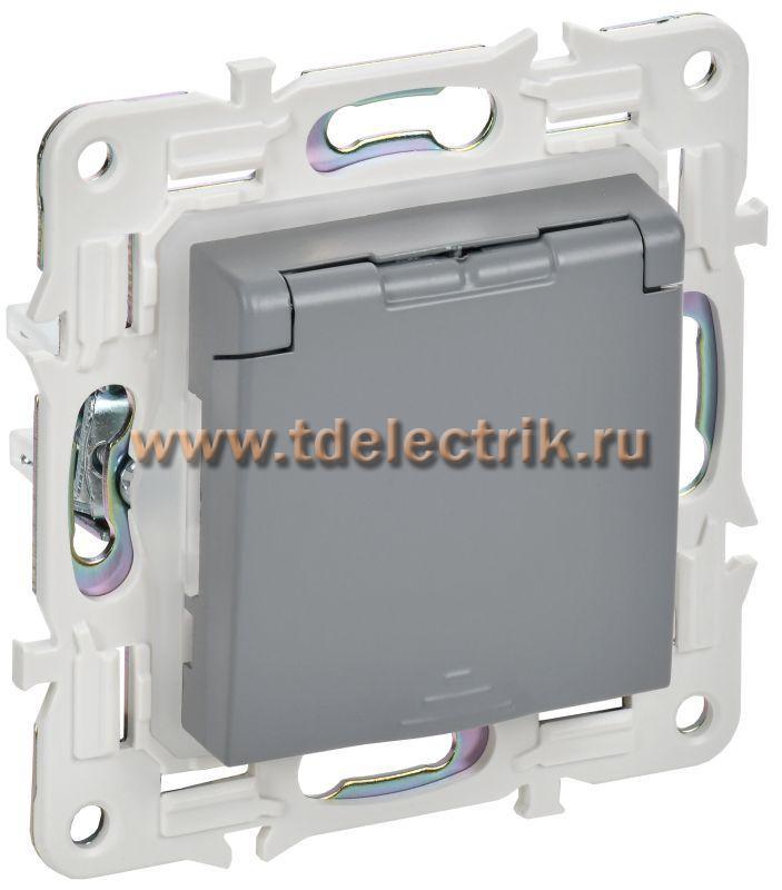 Фотография №1, SKANDY Розетка з/к/ш кр. 16А IP44 SK-R11Gr сер. IEK