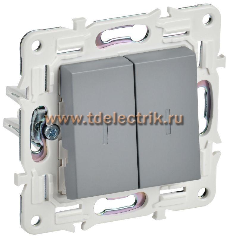 Фотография №1, SKANDY Выключатель 2-кл. прох. с инд. 10А SK-V10Gr сер. IEK