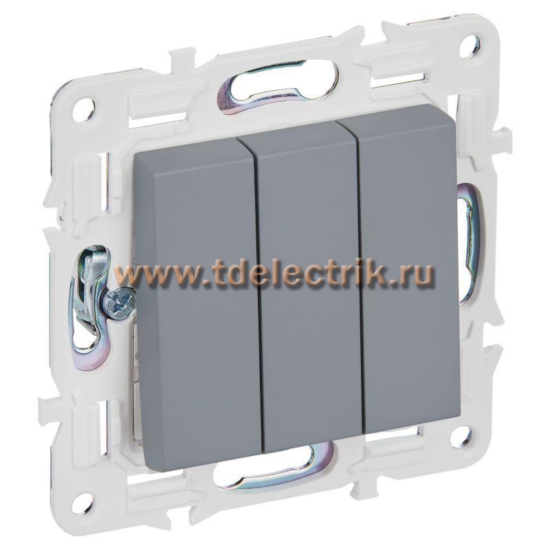 Фотография №1, SKANDY Выключатель 3-кл. 10А SK-V11Gr сер. IEK