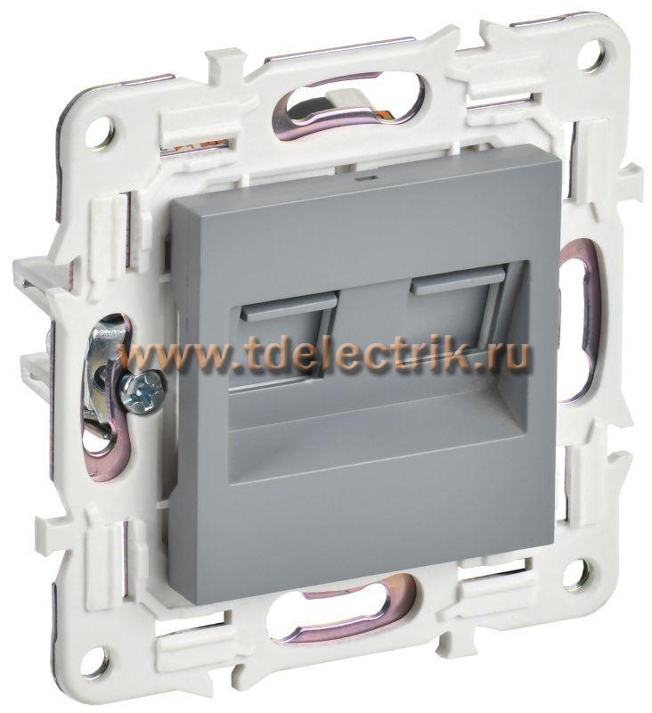 Фотография №1, SKANDY Розетка комп. 2-ая RJ45 кат.6 SK-K04Gr сер. IEK
