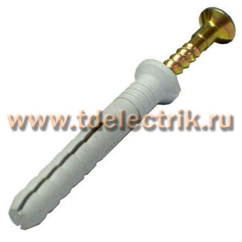 Фотография №1, Дюбель-гвоздь 6х80 потайной бортик, нейлон (100шт)