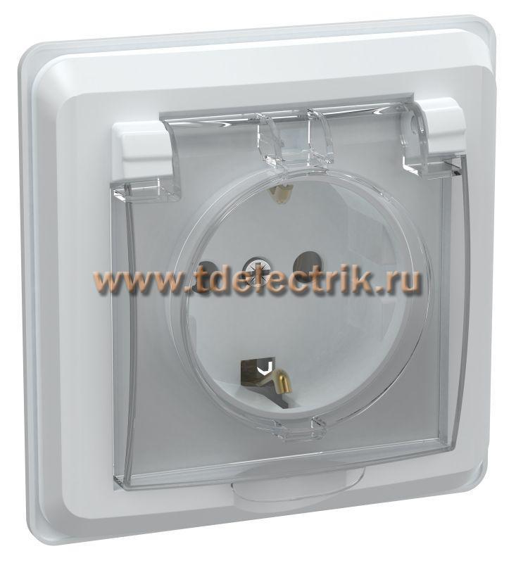 Фотография №1, VEGA Розетка 1-мест. с з/к/ш/кр 16А IP44 РСбш10-3-ВБ бел. IEK