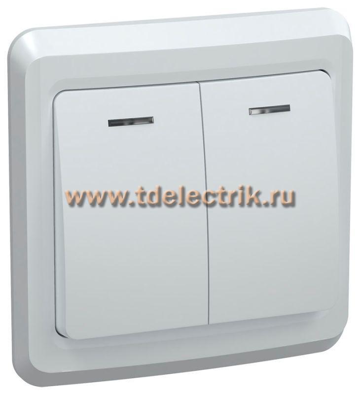 Фотография №1, VEGA Выключатель 2-кл. с инд. 10А ВС10-2-1-ВБ бел. IEK