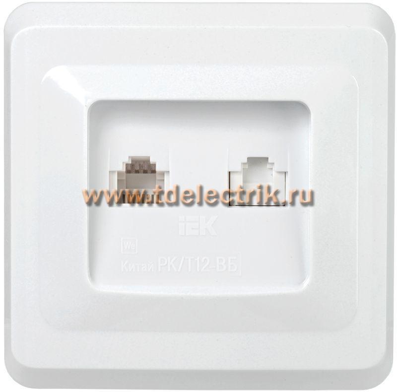Фотография №1, VEGA Розетка 2-мест. RJ11/RJ45 РК/Т12-ВБ бел. IEK