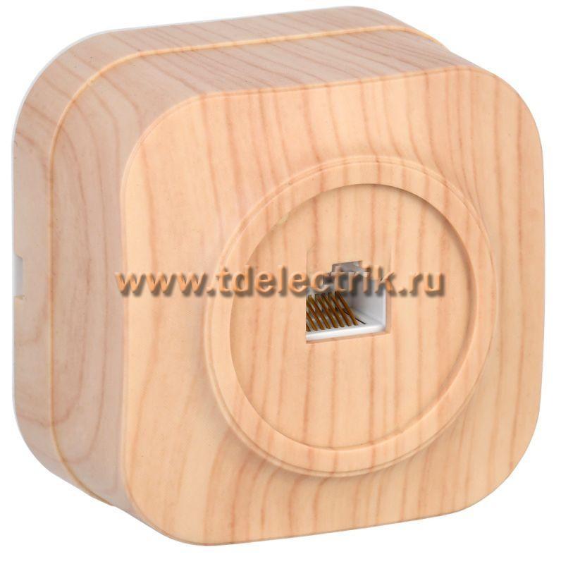 Фотография №1, GLORY Розетка комп. RJ45 кат.5E о/у РК10-ХС сосна IEK